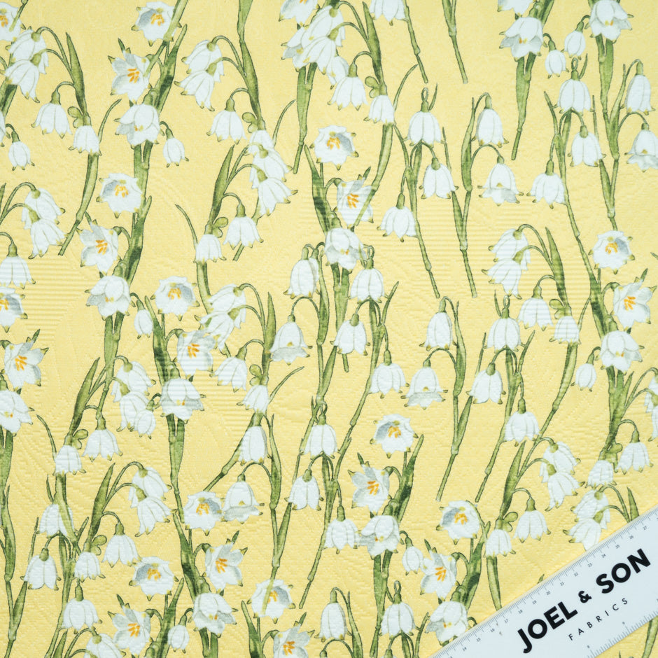 Snow Drop Printed Yellow Cotton Piqué
