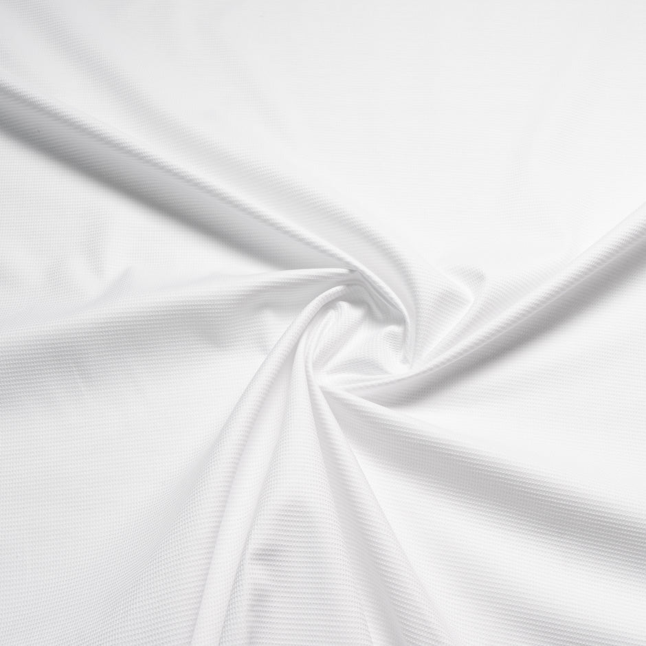 White Waffle Jacquard Cotton Piqué