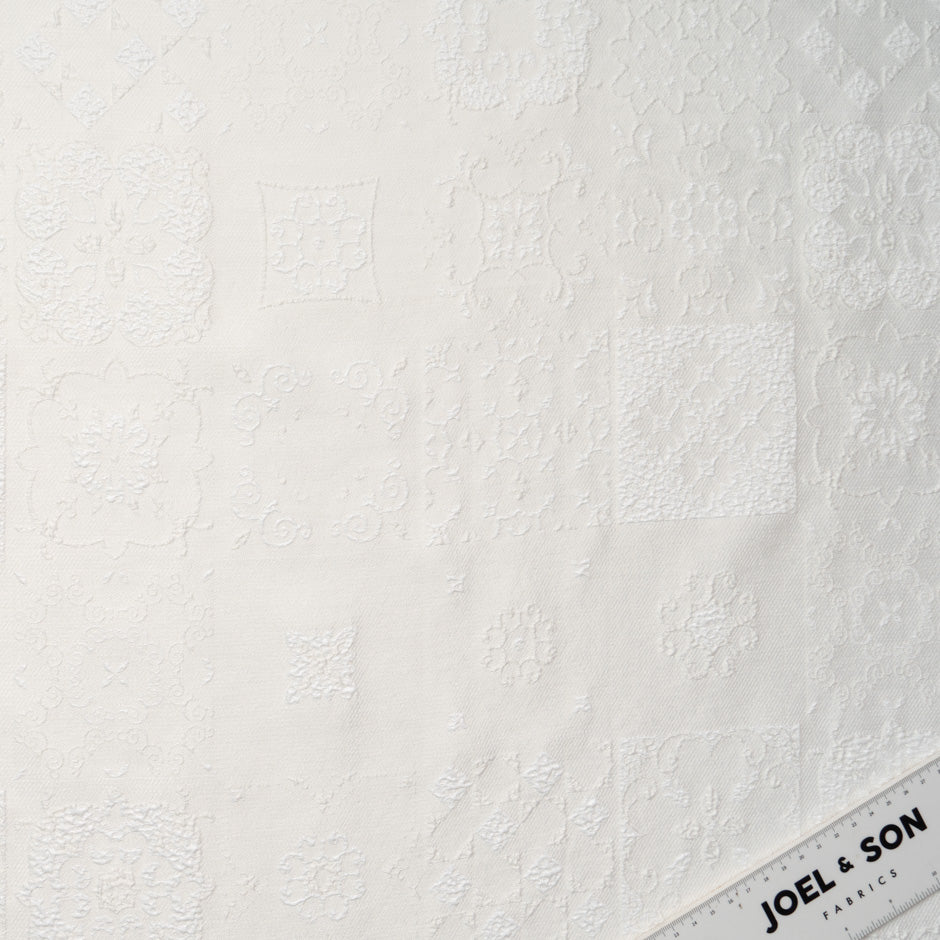 Ivory Floral Jacquard Cotton