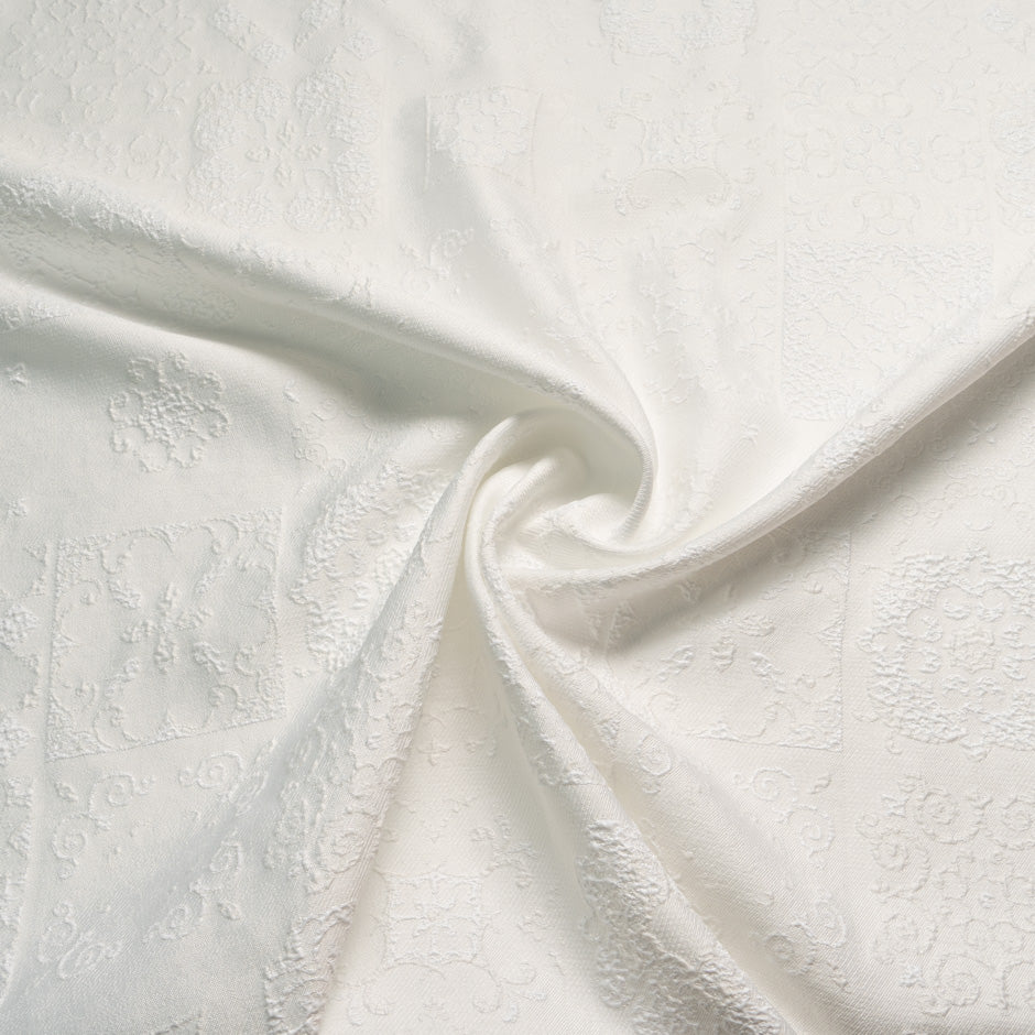 Ivory Floral Jacquard Cotton