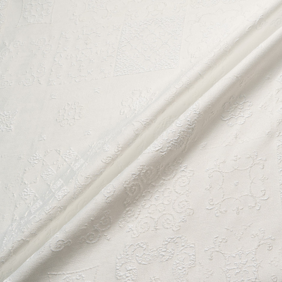 Ivory Floral Jacquard Cotton