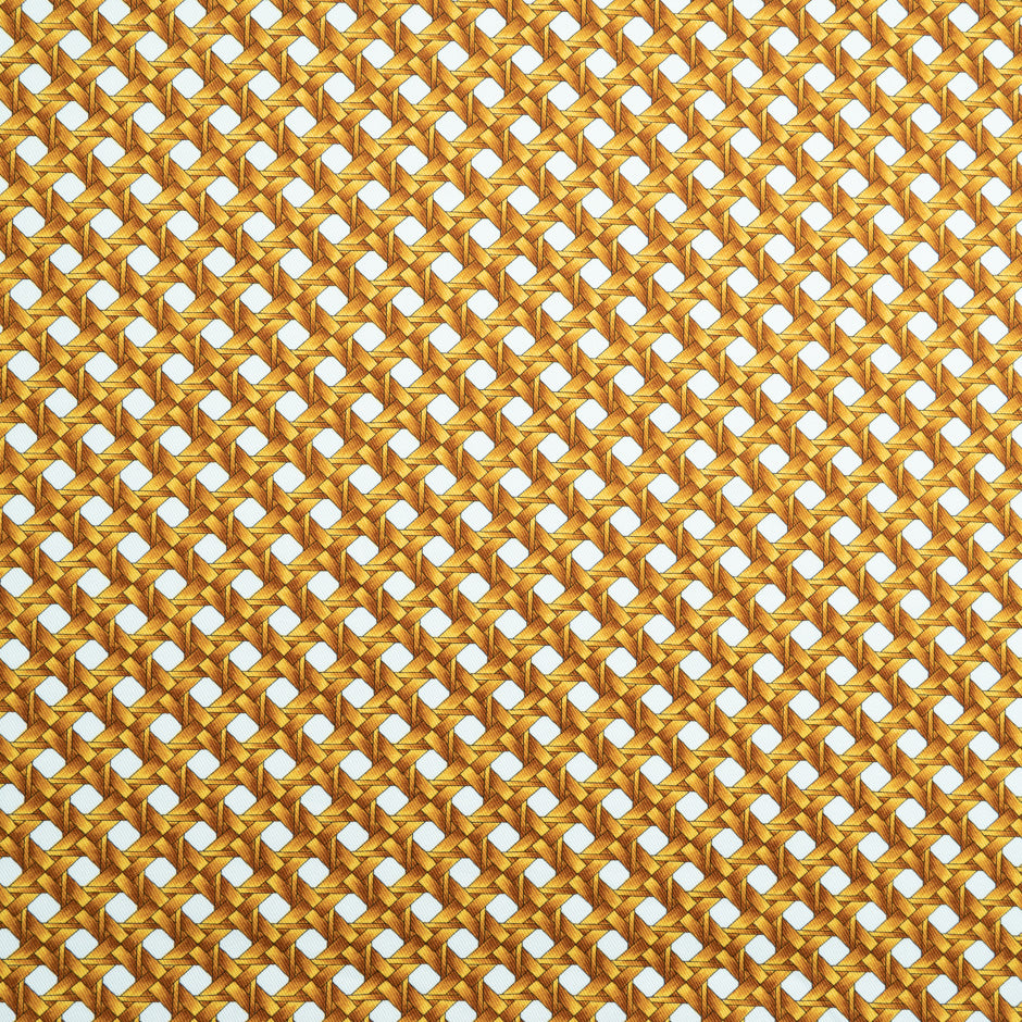 Orange & White 'Rattan' Printed Cotton