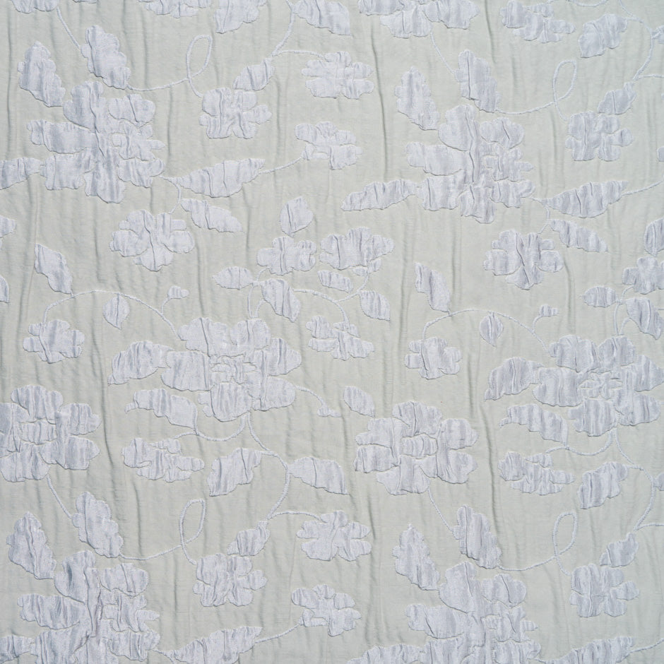 Taupe & Grey Silk & Wool Blend Cloqué