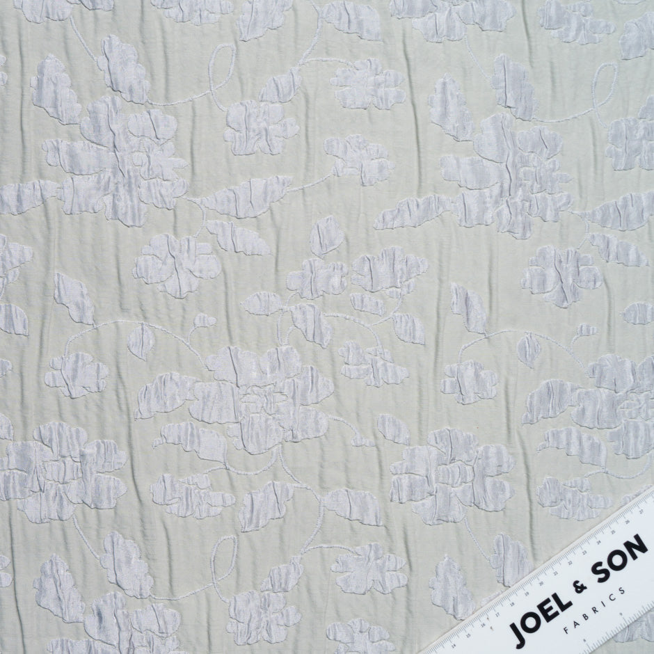 Taupe & Grey Silk & Wool Blend Cloqué