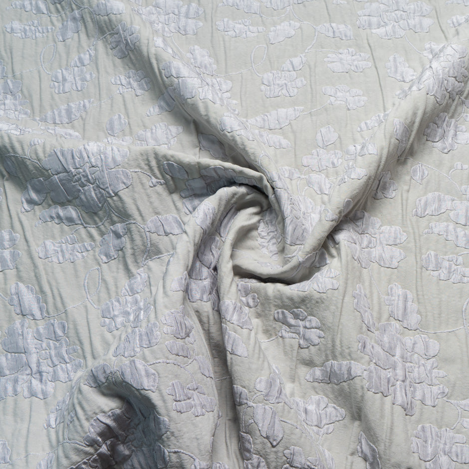 Taupe & Grey Silk & Wool Blend Cloqué