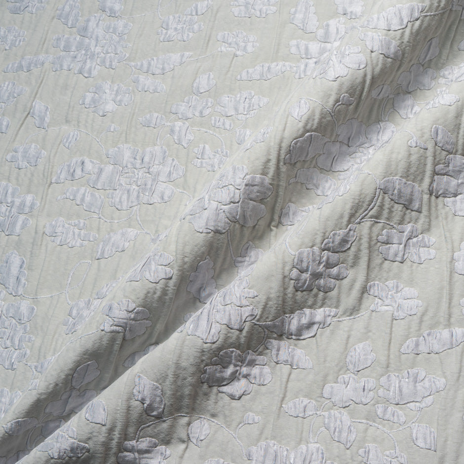 Taupe & Grey Silk & Wool Blend Cloqué