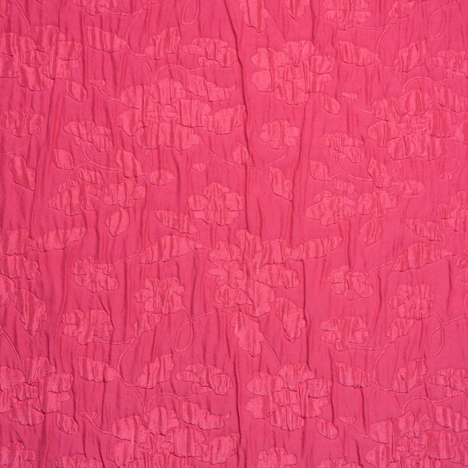 Cherry Pink Silk & Wool Blend Cloqué