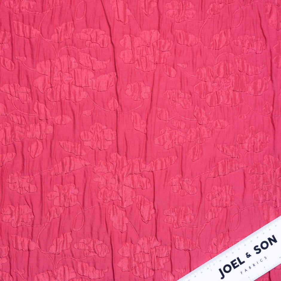 Cherry Pink Silk & Wool Blend Cloqué
