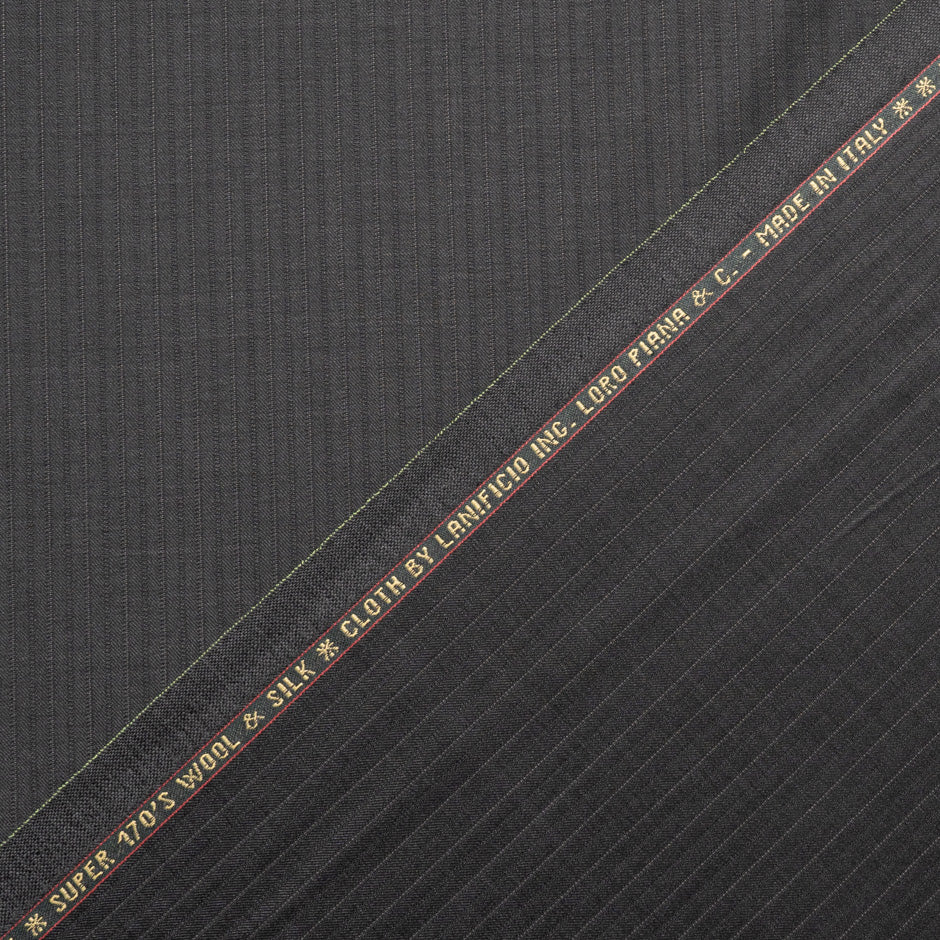 Charcoal Grey Super 170s Wool & Silk Blend Suiting