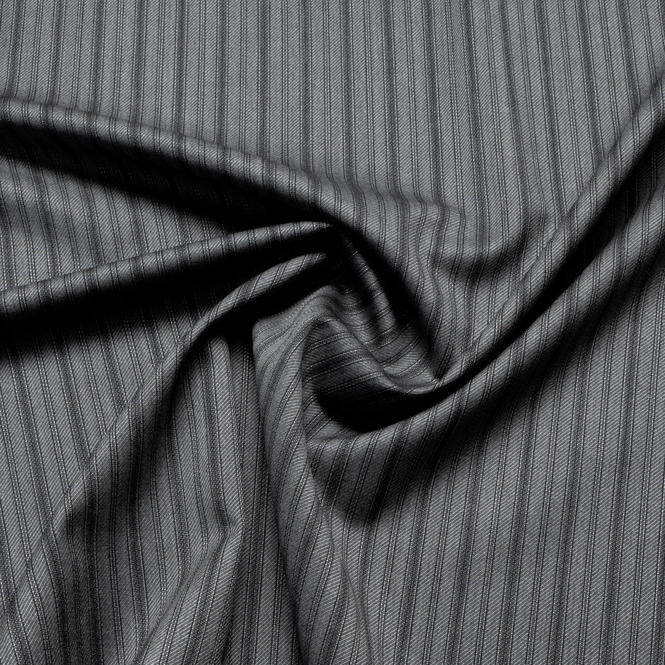Grey Pinstriped Pure Tasmanian Wool Suiting
