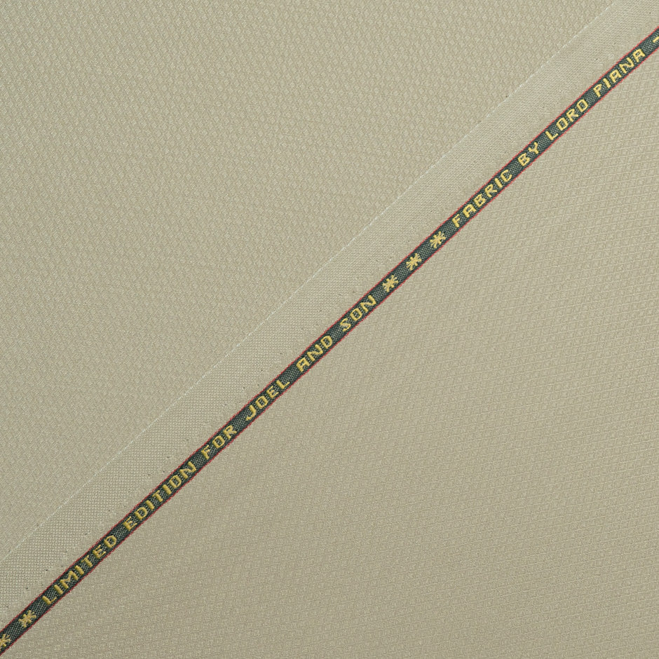 Pale Khaki Super 150s Jacquard Wool Suiting