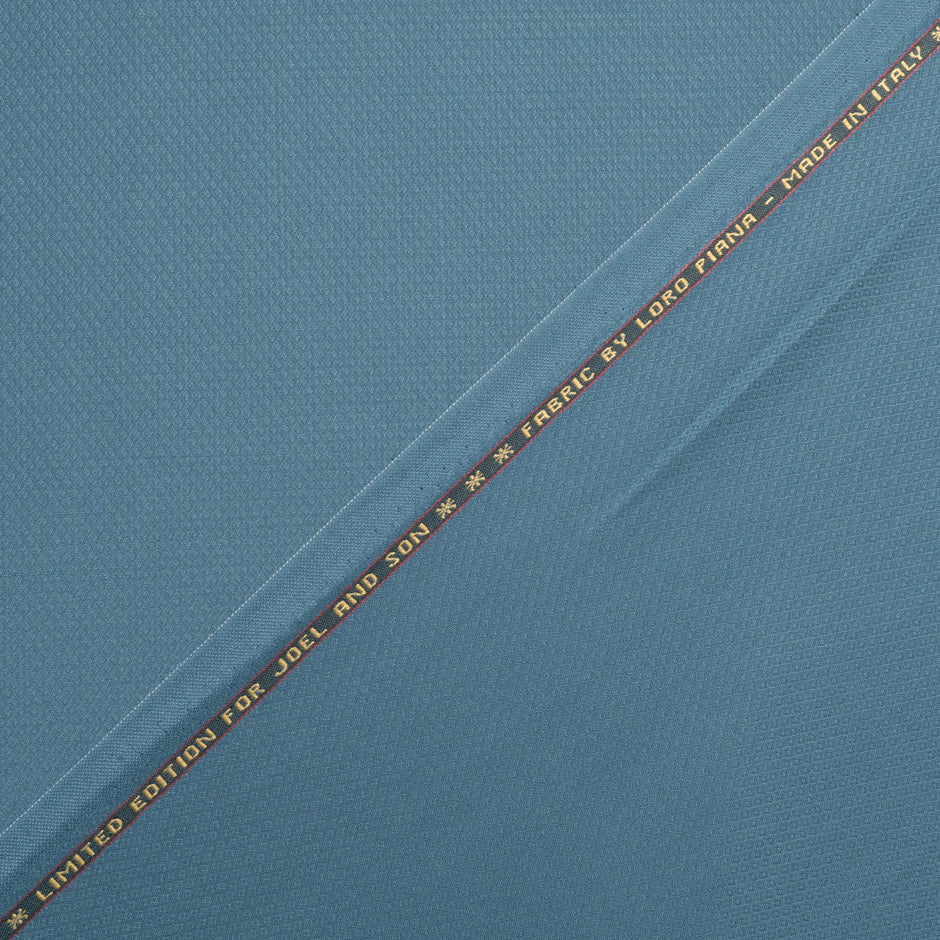 Teal Blue Super 150s Jacquard Wool Suiting