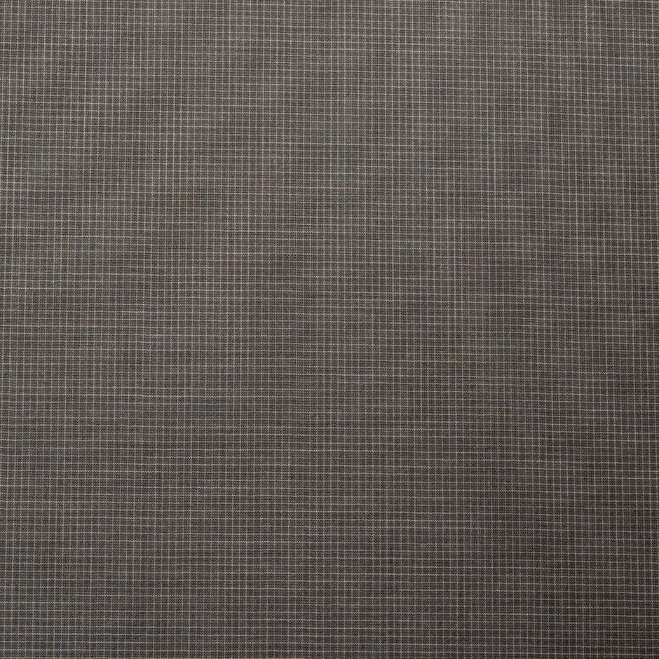 Brown Checkered Super 170s Wool & Silk Blend Suiting