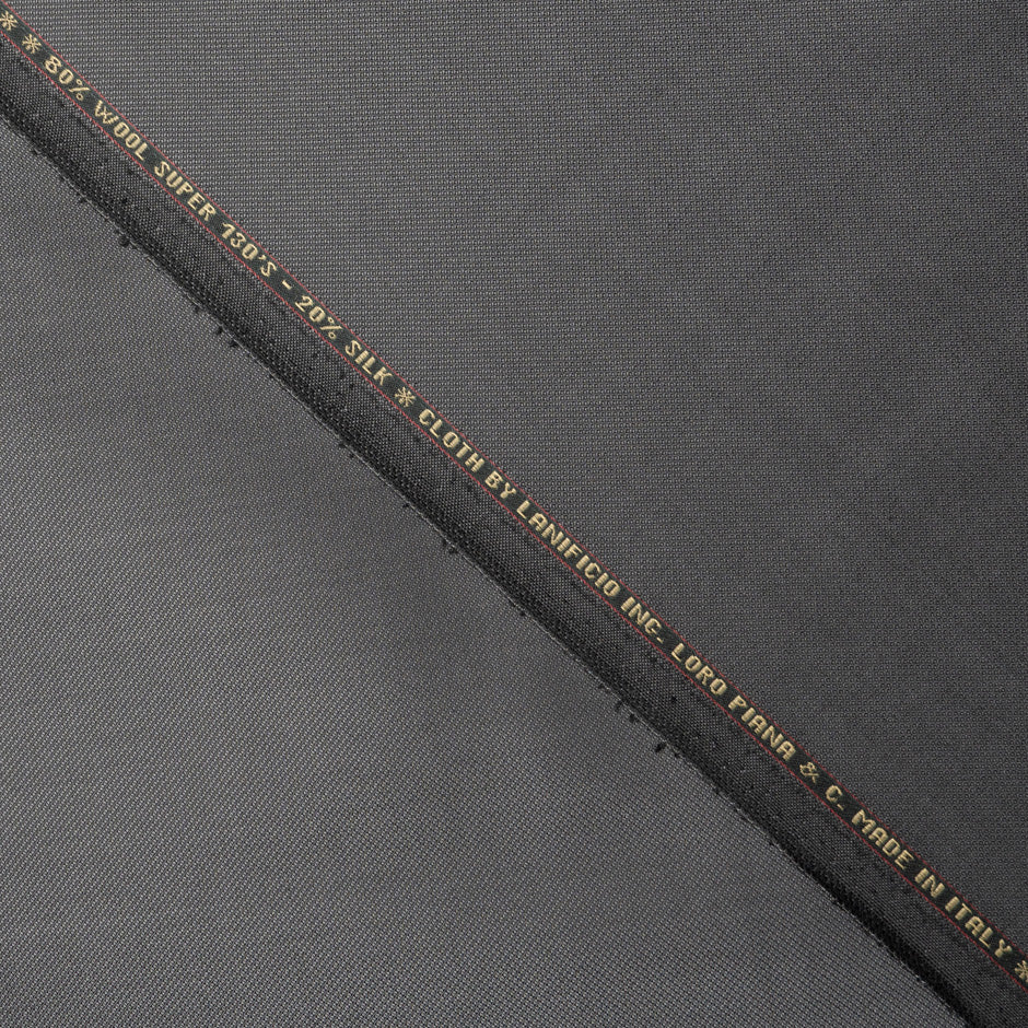 Slate Grey & Brown Super 130s Wool & Silk Blend Suiting