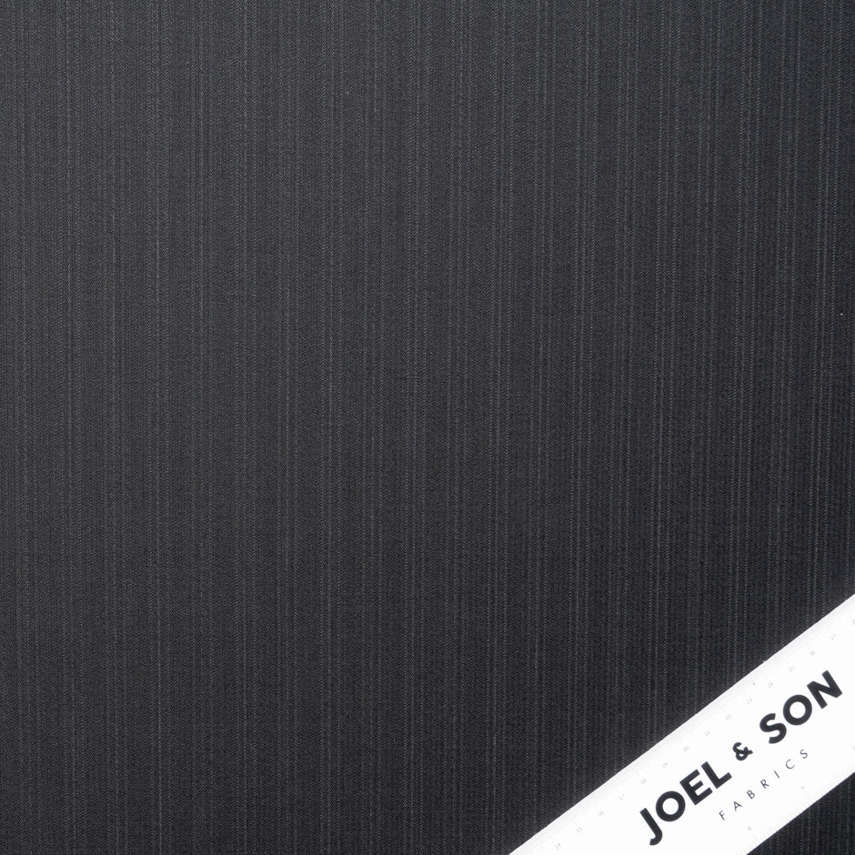 Dark Grey Pinstriped Pure Wool Suiting