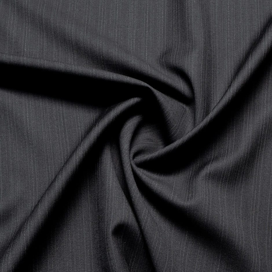 Dark Grey Pinstriped Pure Wool Suiting