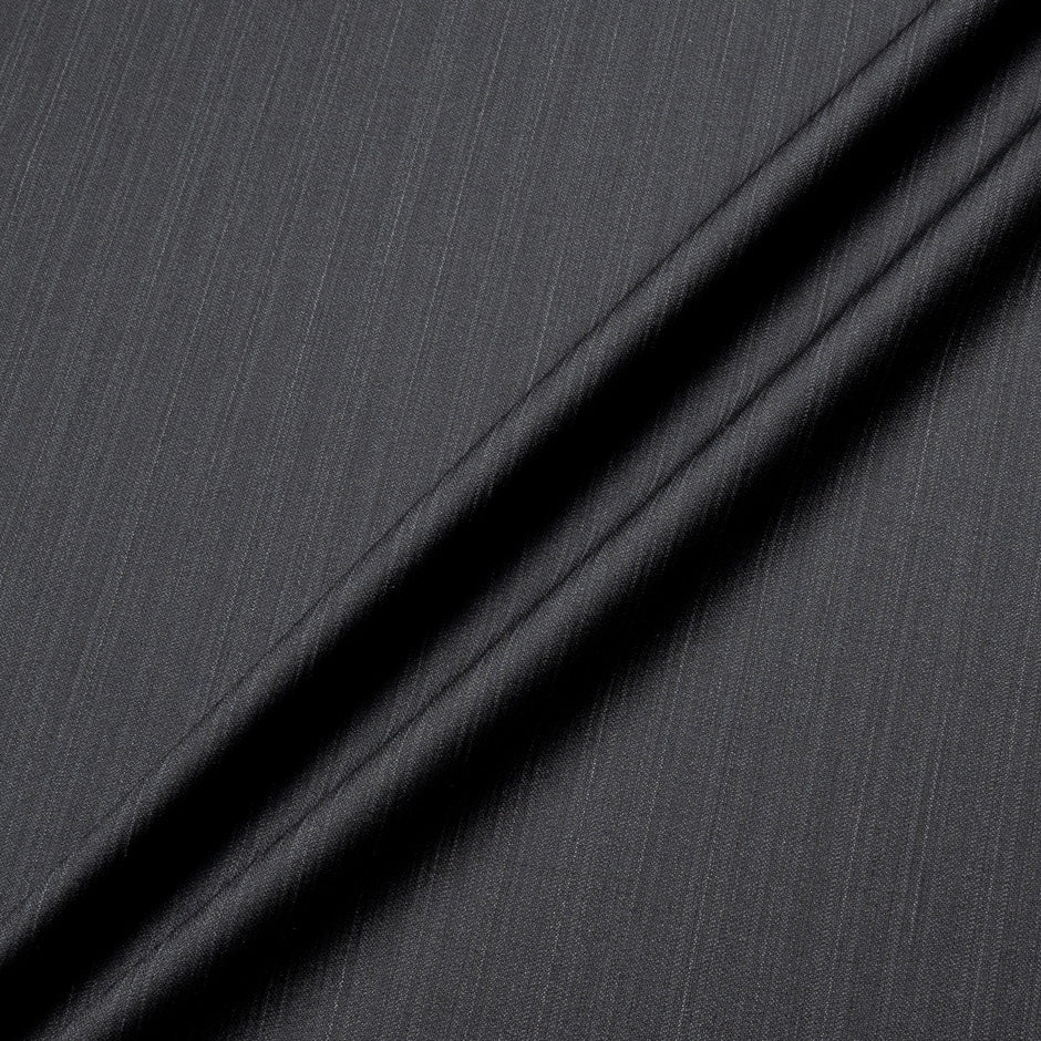 Dark Grey Pinstriped Pure Wool Suiting