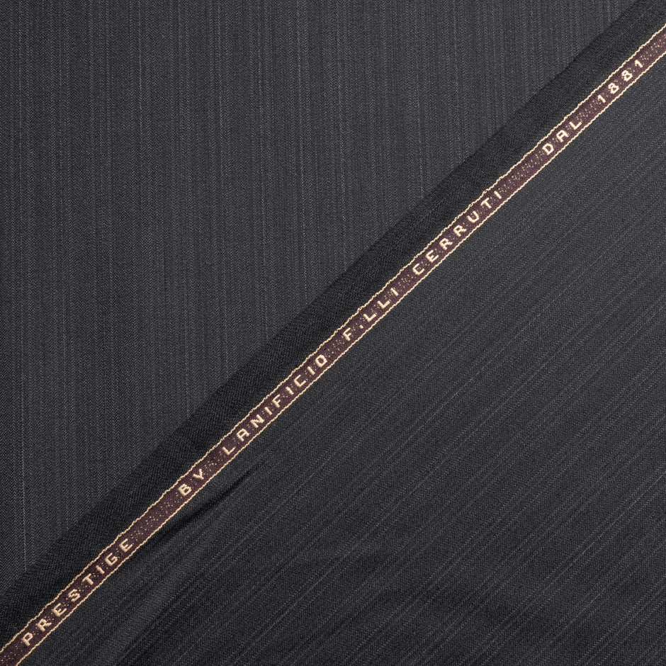 Dark Grey Pinstriped Pure Wool Suiting