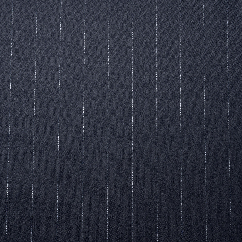 Super 120s Worsted Wool & Cashmere Blue Pinstripe Suiting