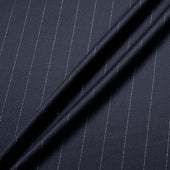 Super 120s Worsted Wool & Cashmere Blue Pinstripe Suiting