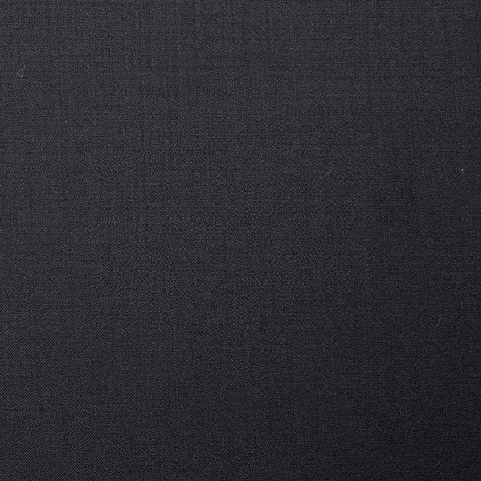 Plain Black Superfine Trofeo Pure Wool Suiting (A 2.45m Piece)