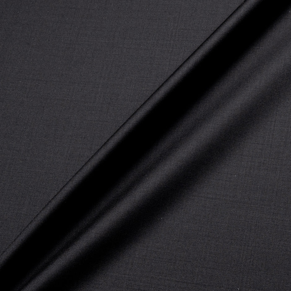 Plain Black Superfine Trofeo Pure Wool Suiting (A 2.45m Piece)