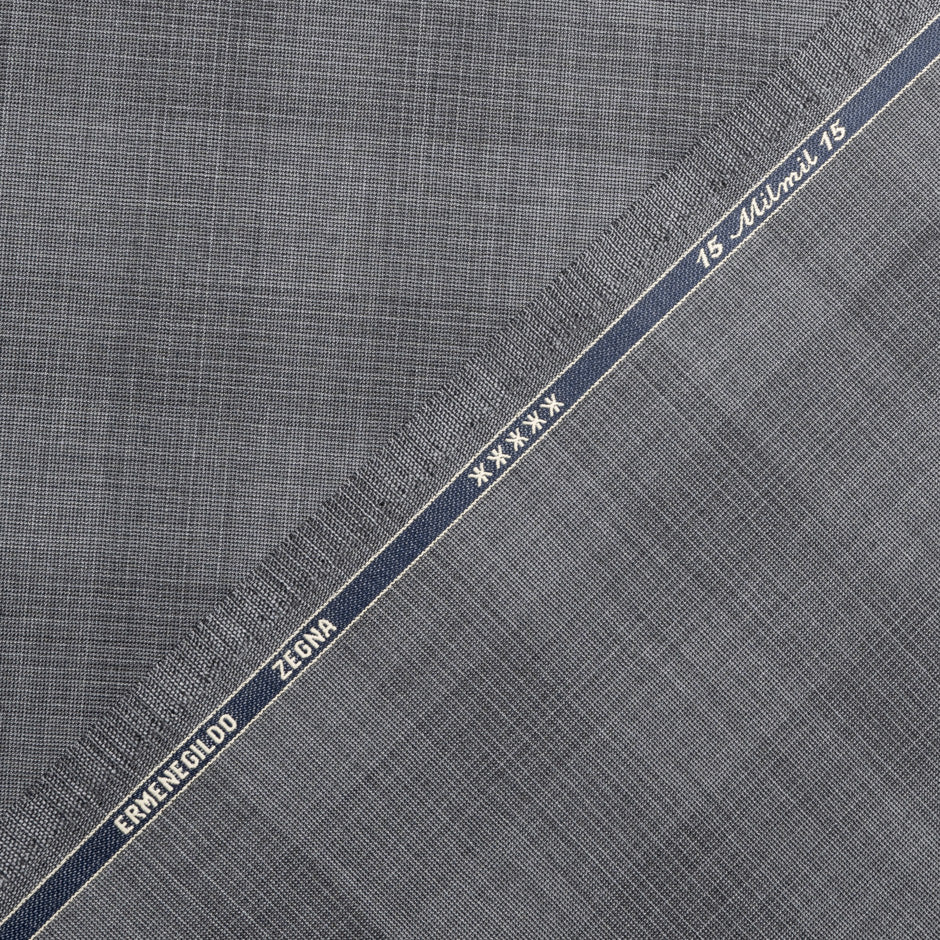 Grey Superfine Checkered Pure Wool 15 MilMil