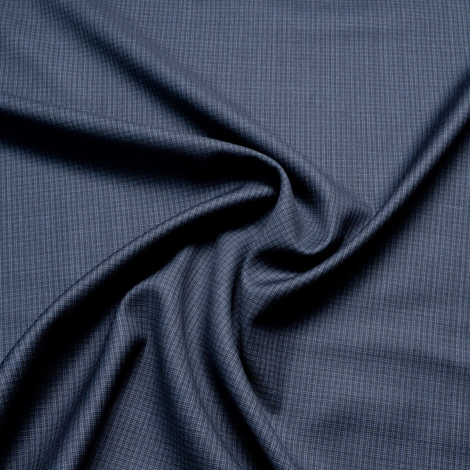 Blue Checkered Super 120's Pure Wool Suiting