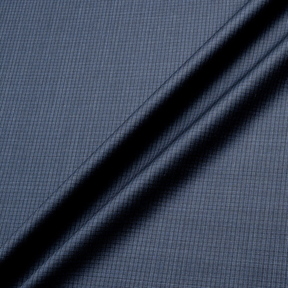 Blue Checkered Super 120's Pure Wool Suiting