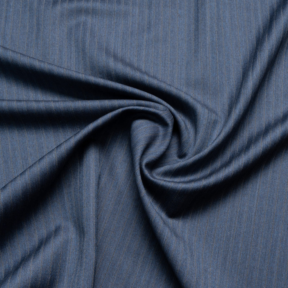 Blue Striped Super 120's Pure Wool Suiting