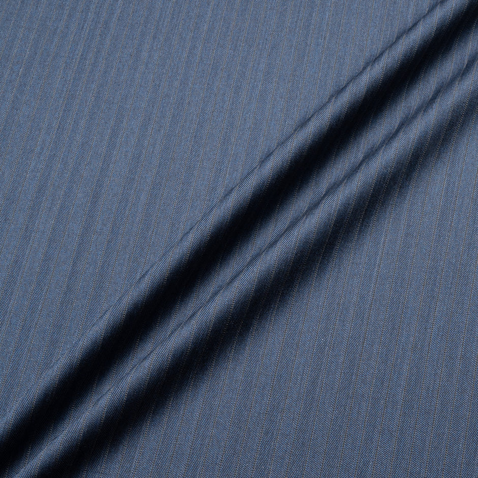 Blue Striped Super 120's Pure Wool Suiting