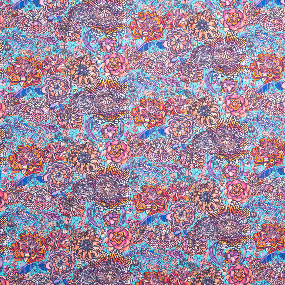 Multi-Coloured Floral Printed Pure Cotton