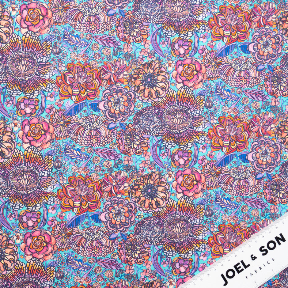 Multi-Coloured Floral Printed Pure Cotton