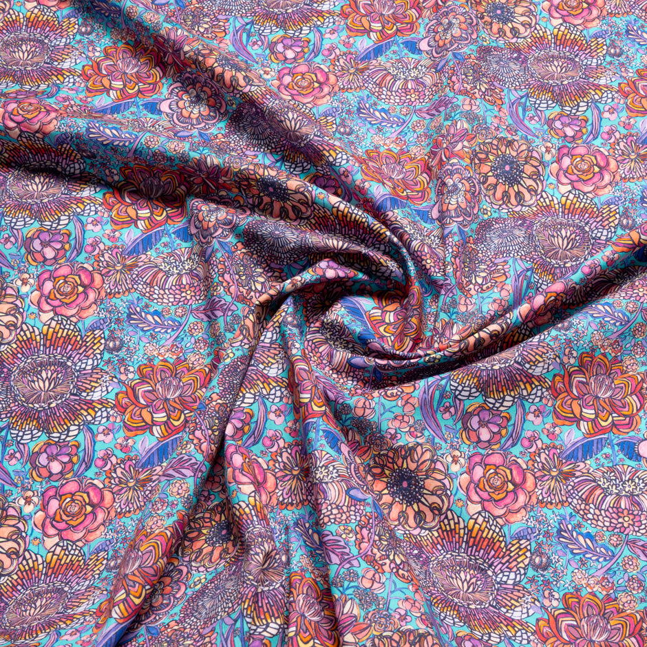 Multi-Coloured Floral Printed Pure Cotton