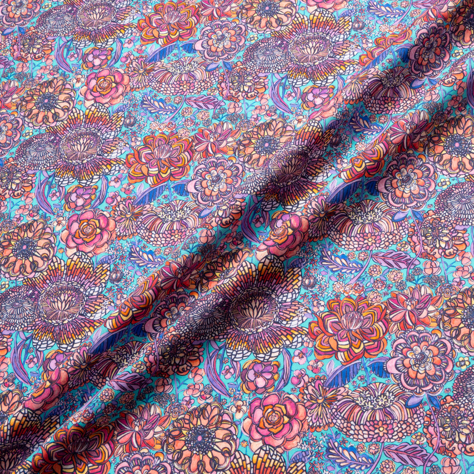 Multi-Coloured Floral Printed Pure Cotton