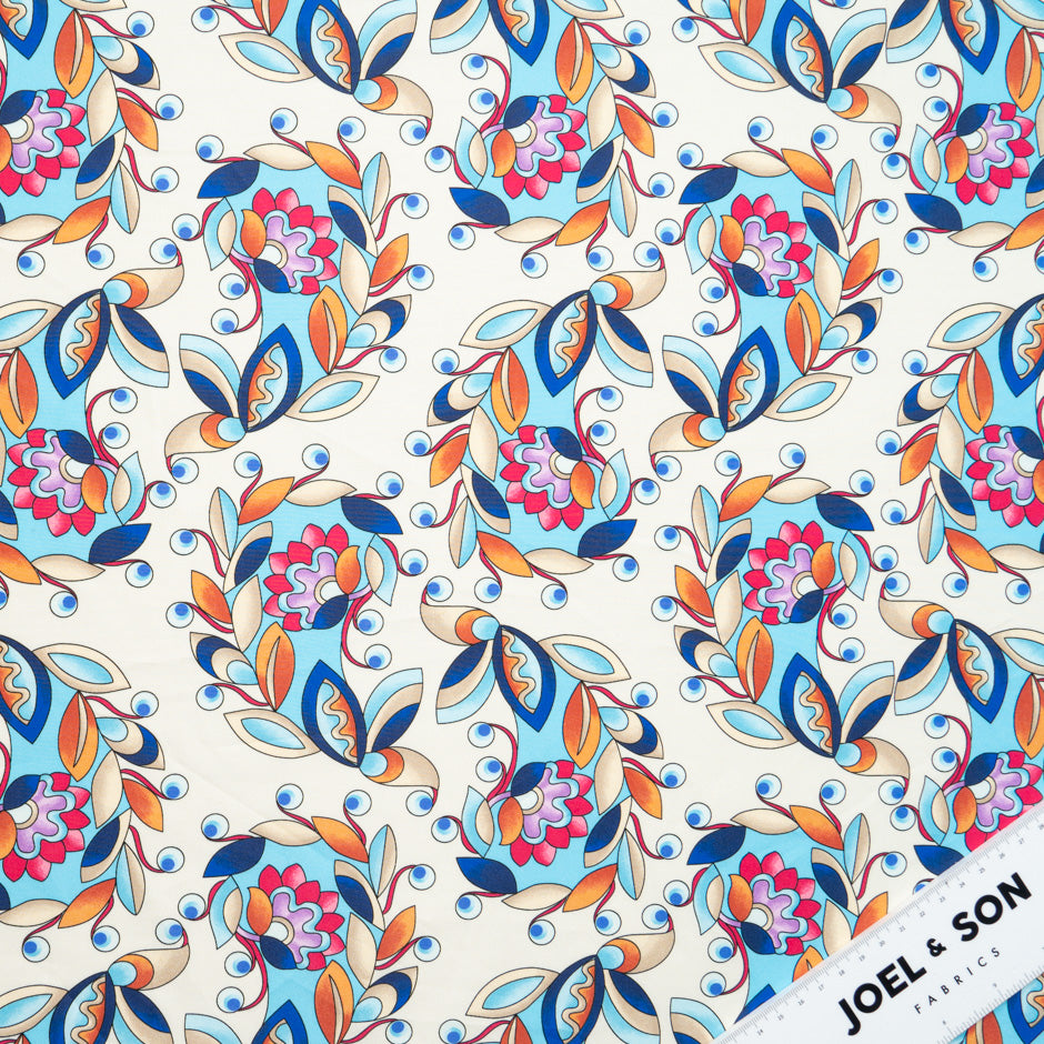 Multi Patterned Cream Printed Luxury Cotton