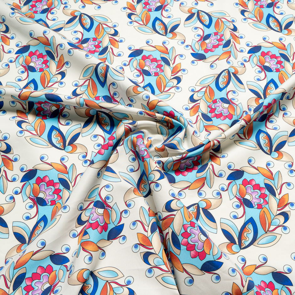 Multi Patterned Cream Printed Luxury Cotton