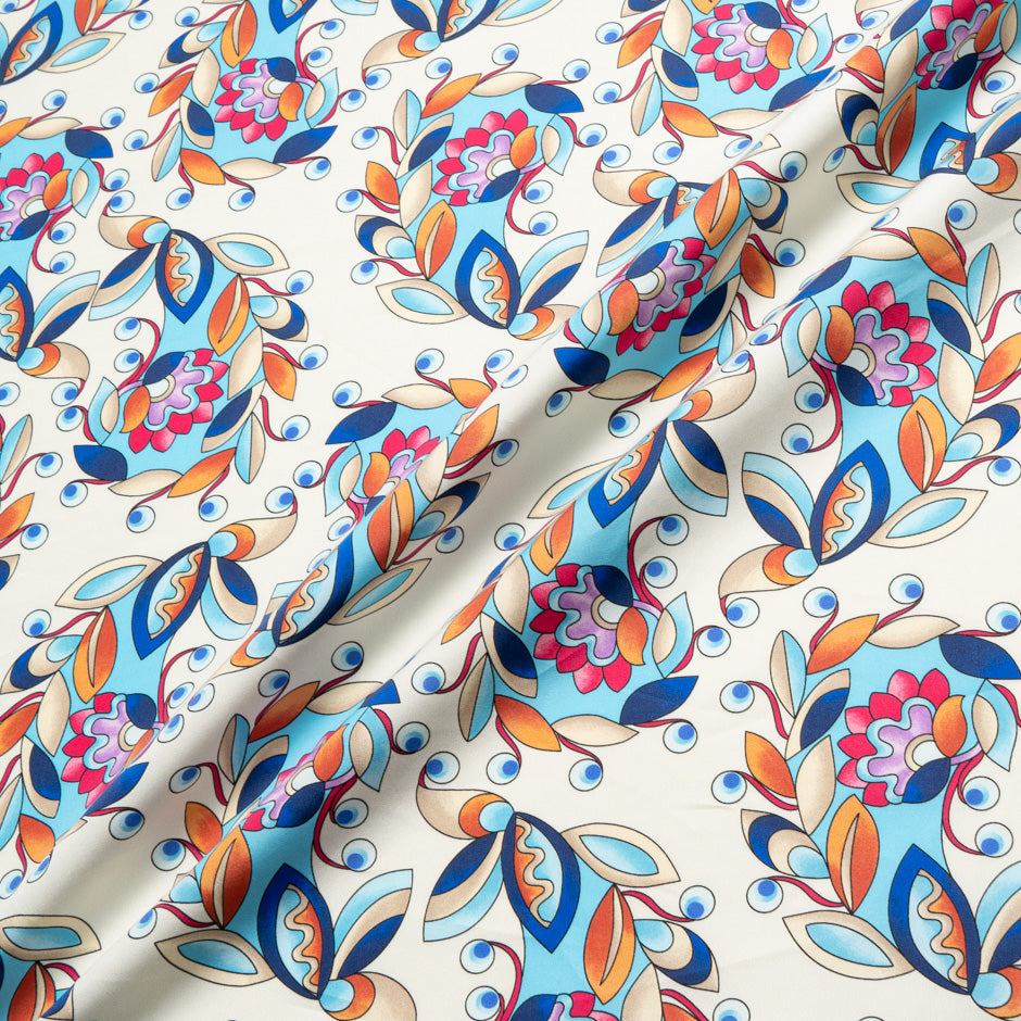 Multi Patterned Cream Printed Luxury Cotton