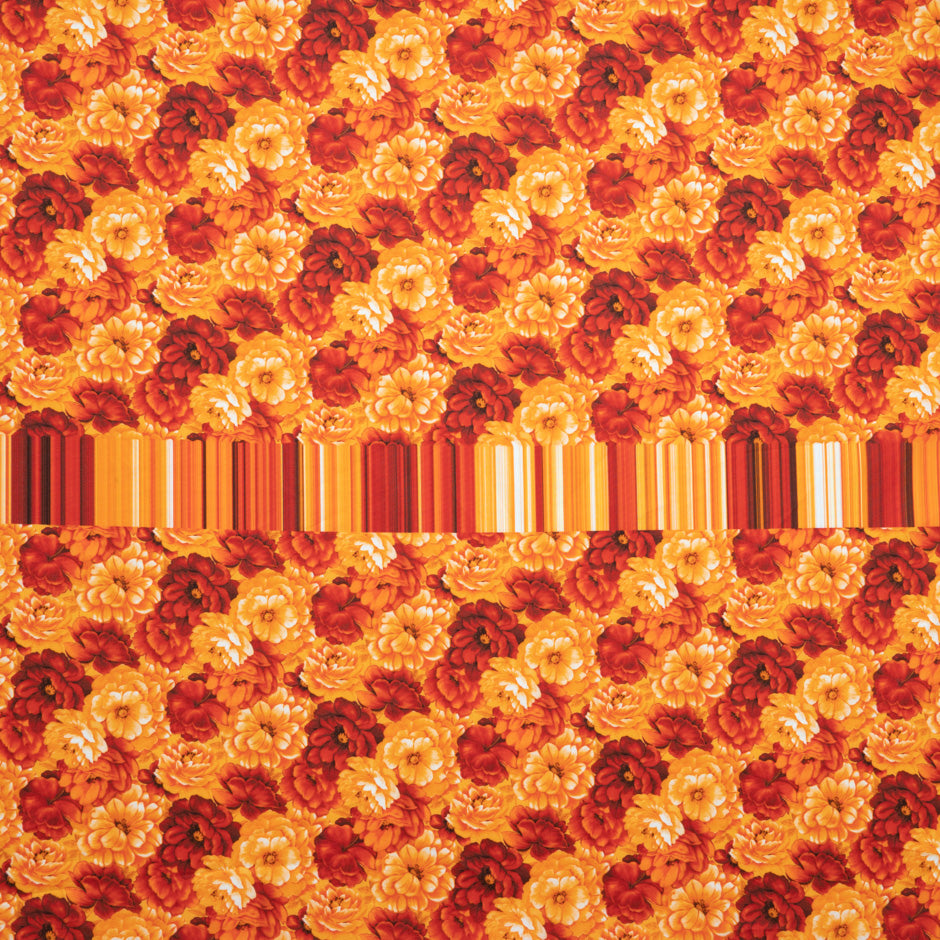 Orange & Red Floral Printed Luxury Cotton (A 2.60m Piece)