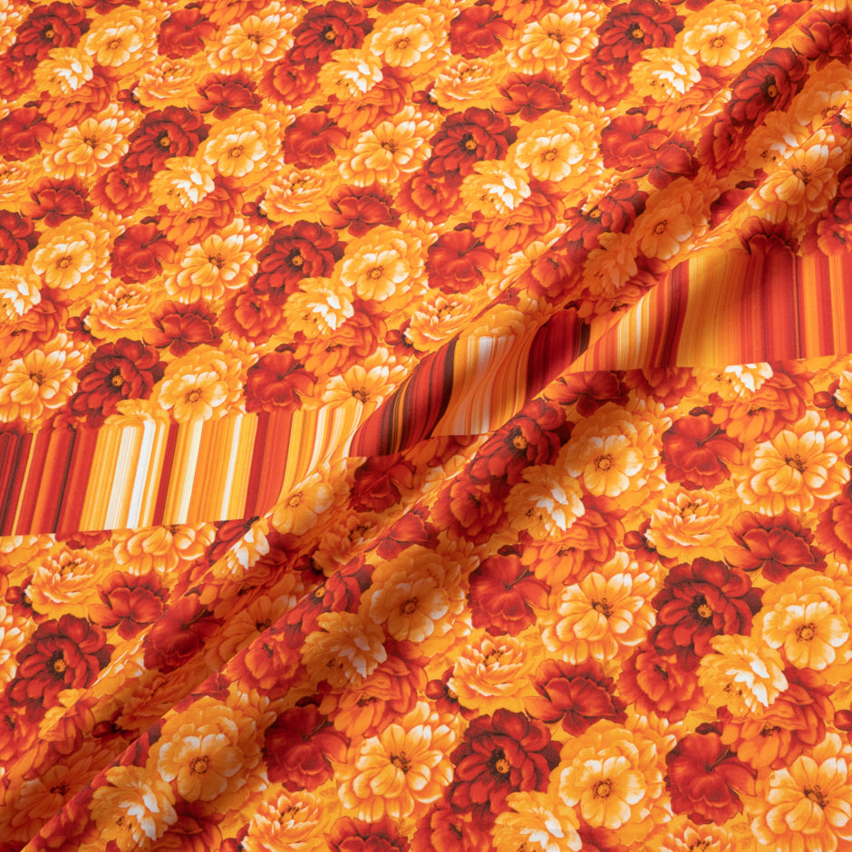 Orange & Red Floral Printed Luxury Cotton (A 2.60m Piece)