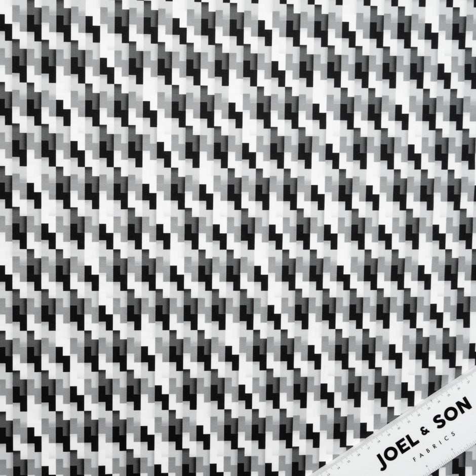 Grey Geometric Printed Luxury Cotton