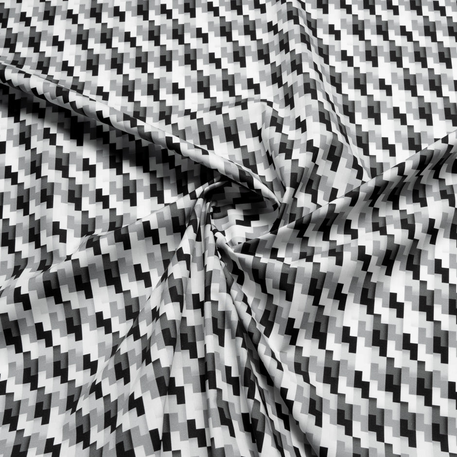 Grey Geometric Printed Luxury Cotton