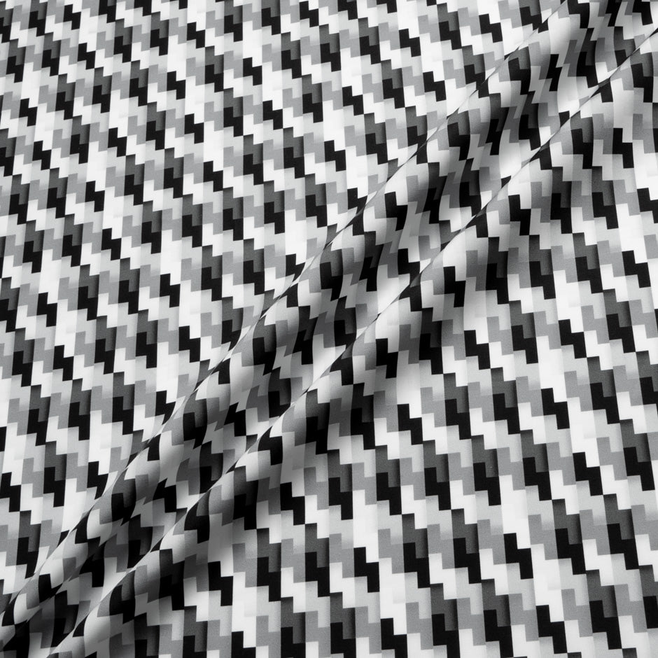 Grey Geometric Printed Luxury Cotton