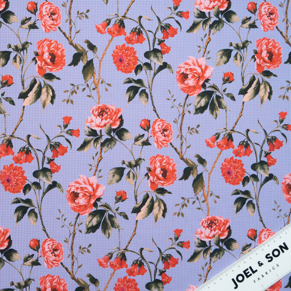 Floral Printed Gingham Checked Pure Cotton