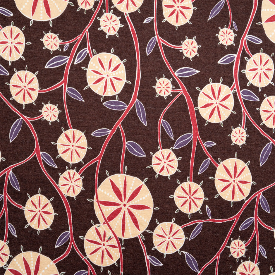 Abstract Floral Printed Wool Jersey