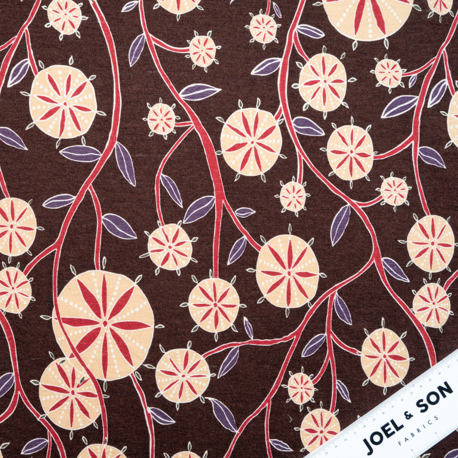 Abstract Floral Printed Wool Jersey