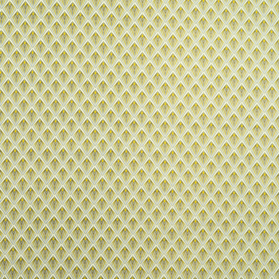 Yellow Geometric Printed Cotton Jersey