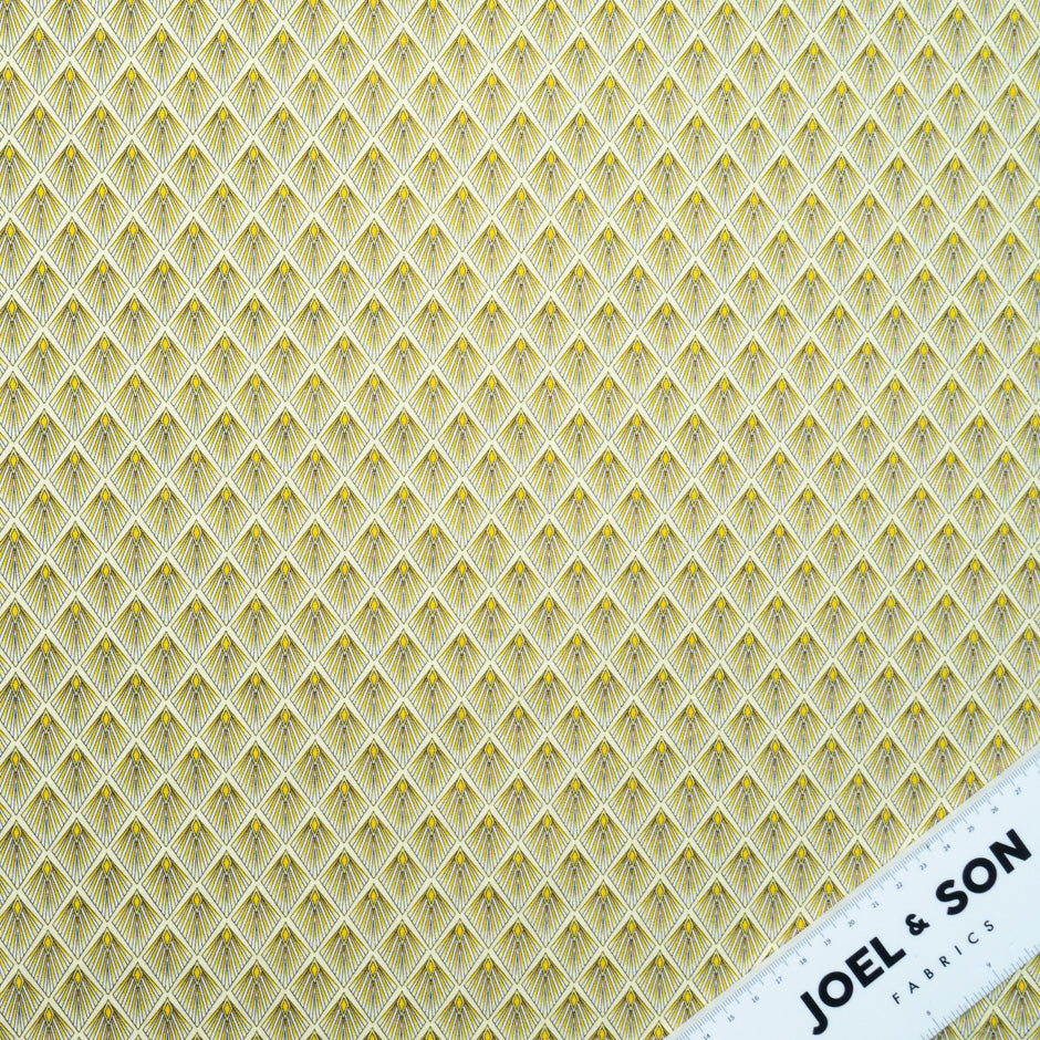 Yellow Geometric Printed Cotton Jersey