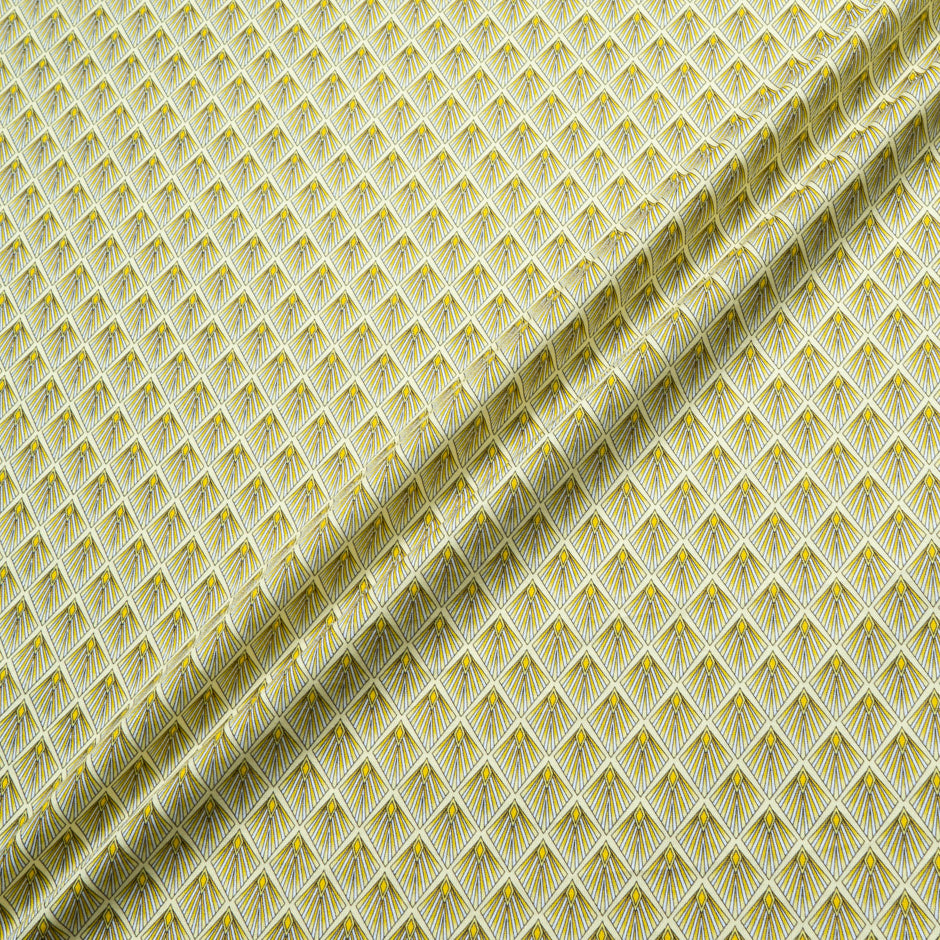 Yellow Geometric Printed Cotton Jersey