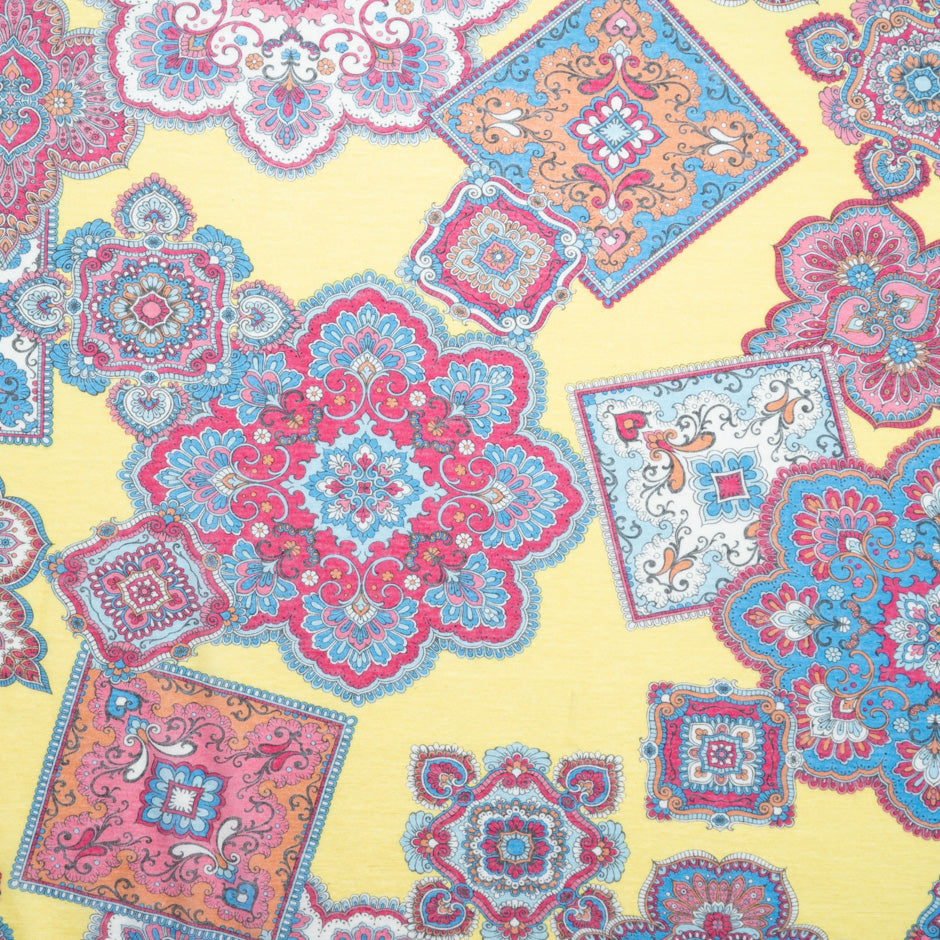 Geometric Printed Silk & Cotton Jersey